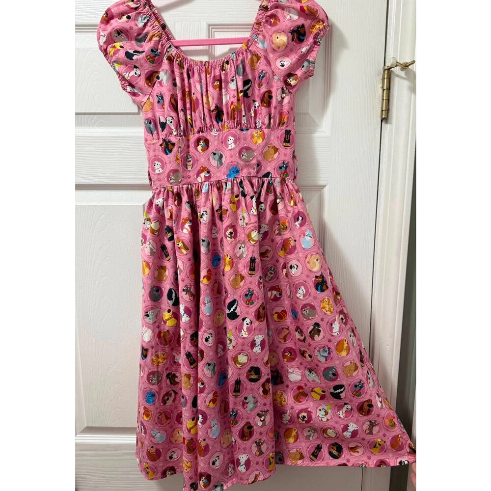 Disney Parks Dress Shop Pink Dogs Swing Pin Up Dress Size XS 2018‎ Rare Retired